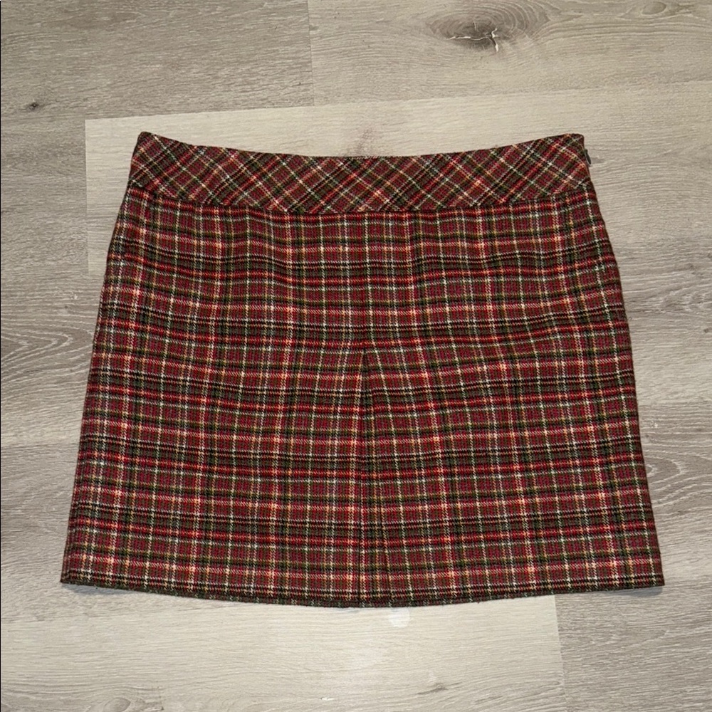 Ann Taylor Loft - Plaid Wool Mini Skirt - Red, Yellow, and‎ Green - Size 14